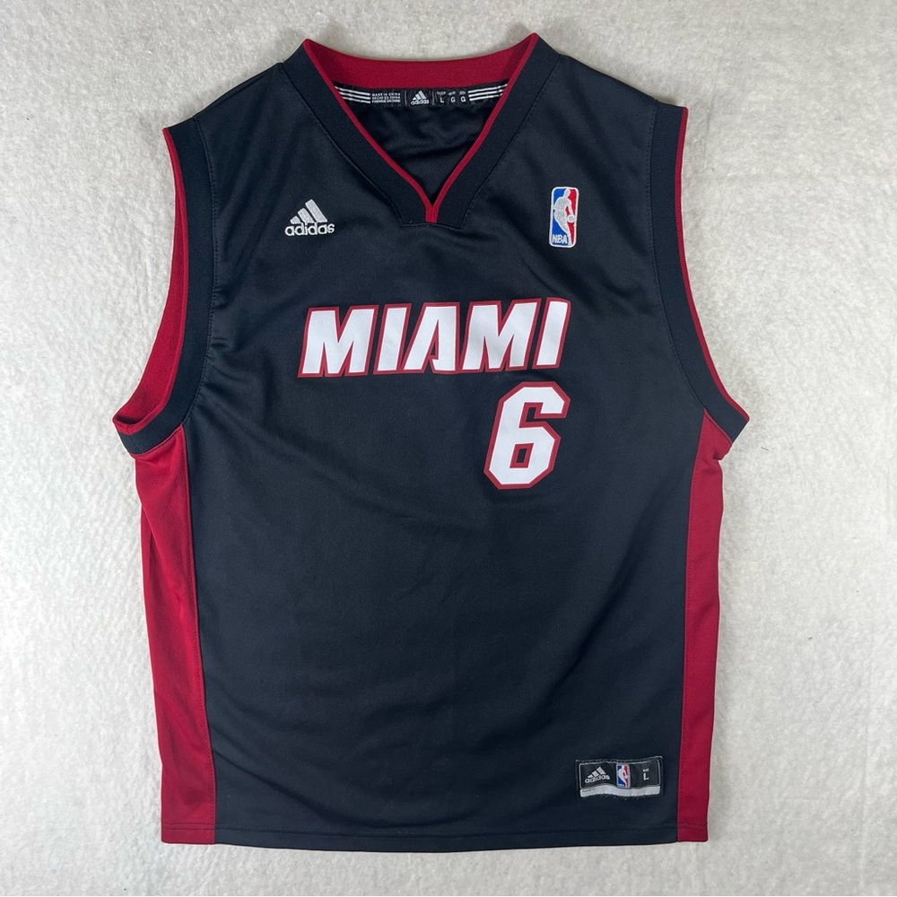 Adidas Miami Heat #6 LeBron James Basketball Jersey NBA Size Youth Large